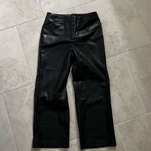 Faux leather black pant
